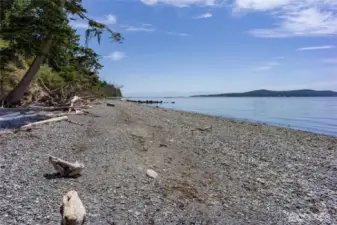 Trail destination, looking south toward San Juan Island and Olympic Mountains.