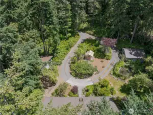 Looking from the home, over the greenhouse to the upland mature woods.