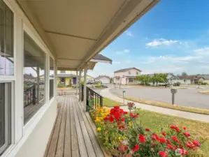 Landscaping with irrigation sprinkler system