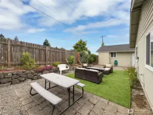 Fenced back yard