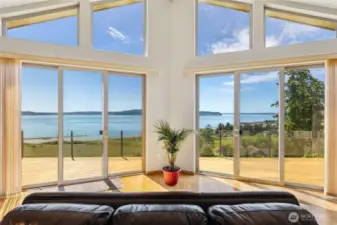 The extensive deck allows for extending the living space out into nature to enjoy the salt water, birds and other marine life right from your living room!