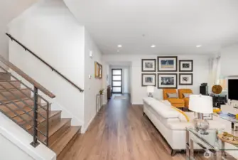 This perceptive showcases the great flow this home has, feeling bright, modern, and open.