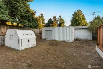 Large container and separate for storage unit, stays with home