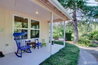 Spacious front deck area.