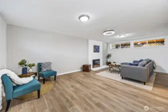 Expansive lower level with a generous family room.
