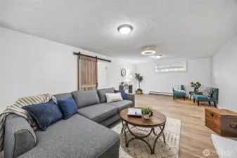 Plenty of space for a large sectional.