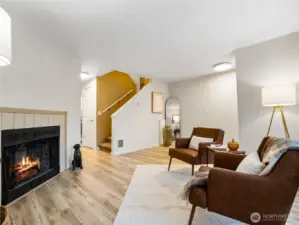 Move from the living room to the kitchen, or upstairs bedrooms