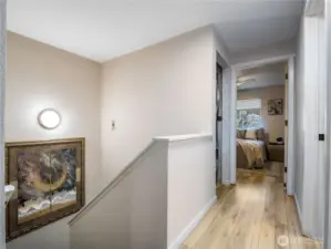 upstairs you will find both bedrooms, and another 3/4 bath