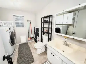Downstairs half bath with laundry