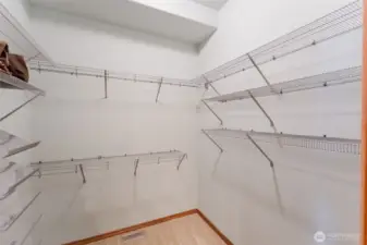 Walk in primary closet