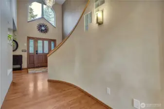 Reverse view of the soaring entry hall