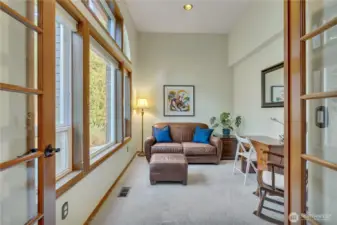Lovely Den/office through elegant french doors on the main floor