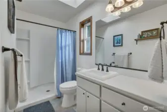 Main bath upstairs is remodeled