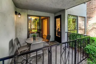 Large covered patio and garden space with great morning light.