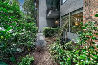 Private garden space tended to by this unit. Great place for morning light, and gardening