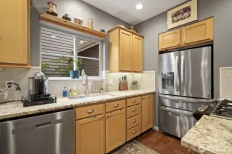 Stainless steel appliances.