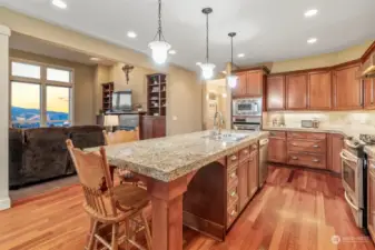 Kitchen open to family room and breakfast nook