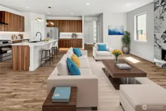 Open concept floor plan (digitally staged)
