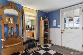 Entry showing step up the living area