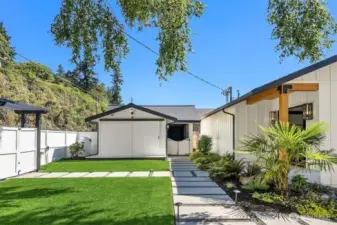 Fully fenced and fully irrigated front and side yards.