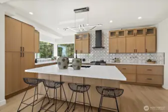 Stunning kitchen with HUGE island and storage galore.