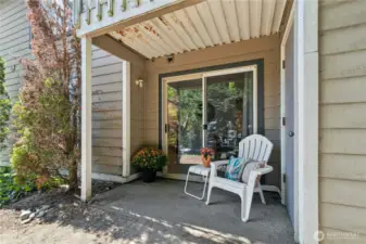 Back patio perfect for morning coffee!