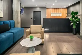 The entrance off Cedar Street has a 24/7 concierge.