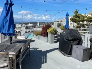 The roof top deck in the late summer season.