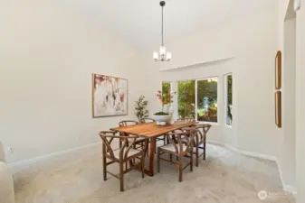 Sunny eating nook and a charming view of the garden