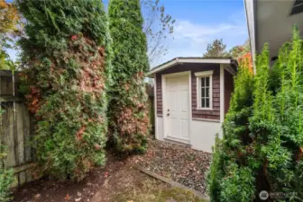 Shed on side of the house