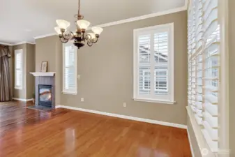 Plantation shutters and wood floors throughout