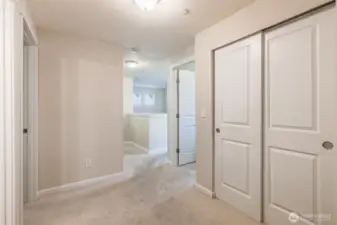 Upstairs hallway and linen closet