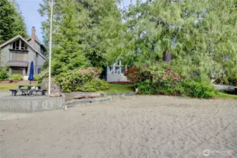Nestled on one of few premier sandy beaches on the lake.