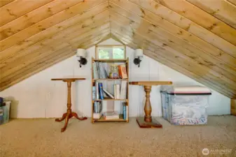 Loft area used as extra space for guests.