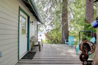 Side deck for more room to entertain in the shade.