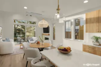 Light-filled living room with expansive windows