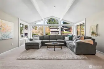 Natural light pours in