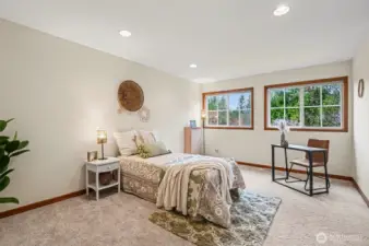 Upstairs bedroom with an en-suite bathroom.