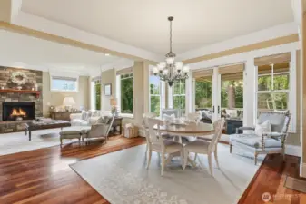 Informal dining with doors out to the heated covered deck.