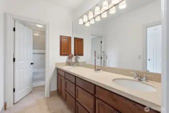Large full Jack & Jill bathroom.