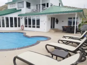 Large in-ground pool and deck