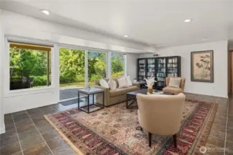 Lower level family room with access to back yard