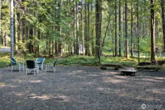 firepit on the adjacent lincluded lot