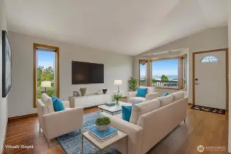 Living room wtth virtual staging.