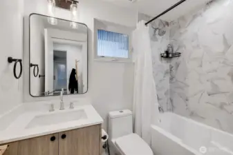 Ground level full bath.