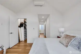 Vaulted ceilings in the owners suite on the top floor.