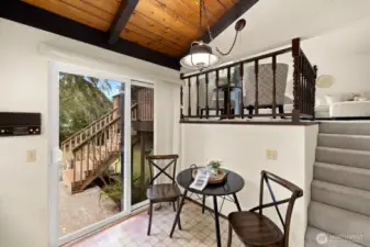 steps lead to upper level