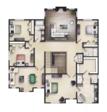 Expanded Aspen floor plan. Builder reserves right to make changes  and/or revisions.