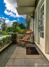 Lovely entry set above the street.