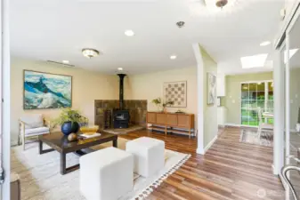 Semi-open concept space, open to the large dining room just off of the kitchen